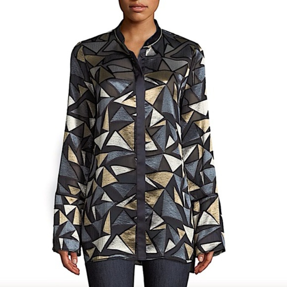 Lafayette 148 New York Desra Blouse Womens Size M